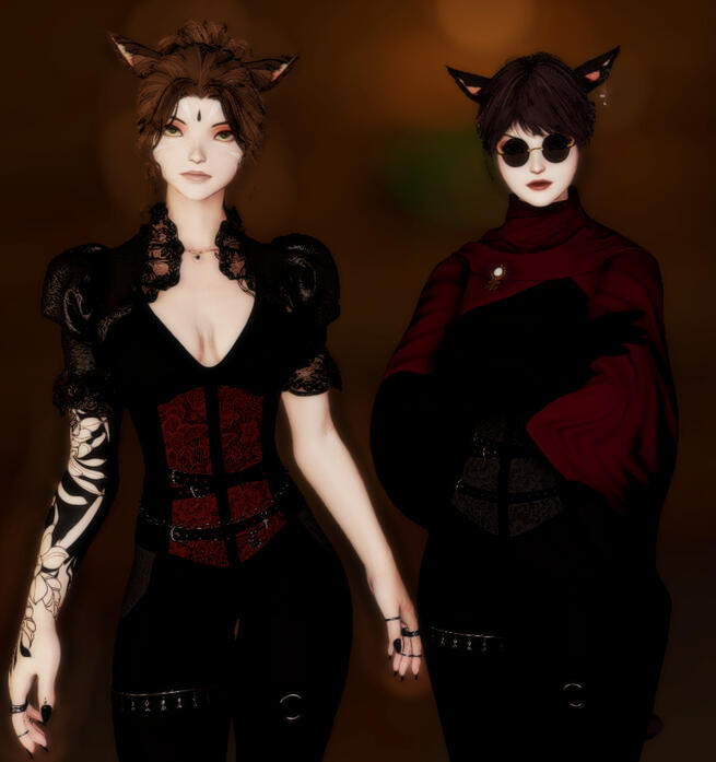 With her sister, Furi.